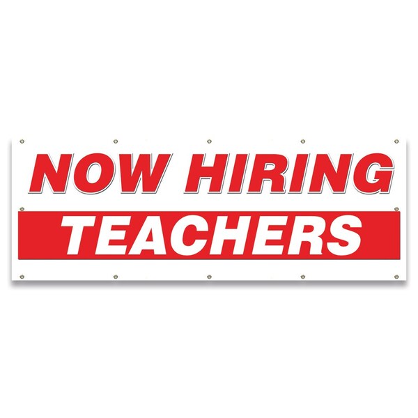 Signmission Now Hiring Teachers Banner Apply Inside Accepting Application Single Sided B-120-30311 - main